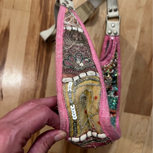 Vintage Girlhood Core Eclectic Boho fully Sequin Beaded Hobo Bag HP 🎉 🎉🥳 - Picture 14 of 17